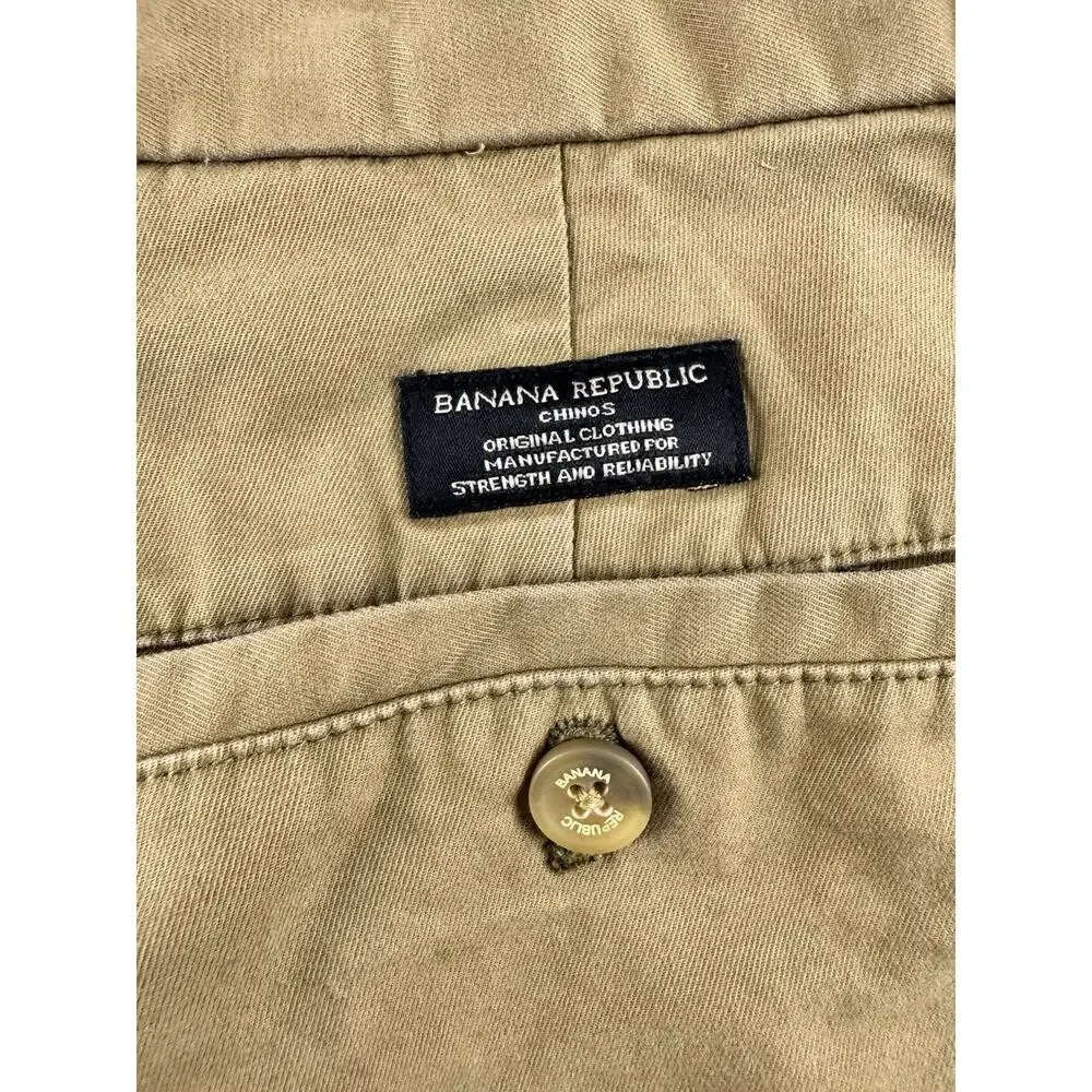 Chino Pants Banana Republic Men’s 32x30 Khaki Tailored Straight Blue Lining